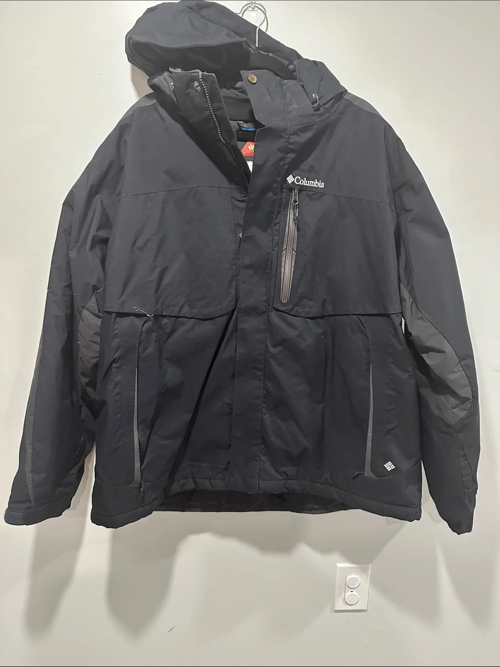 Columbia Black Jacket with Blue Accents